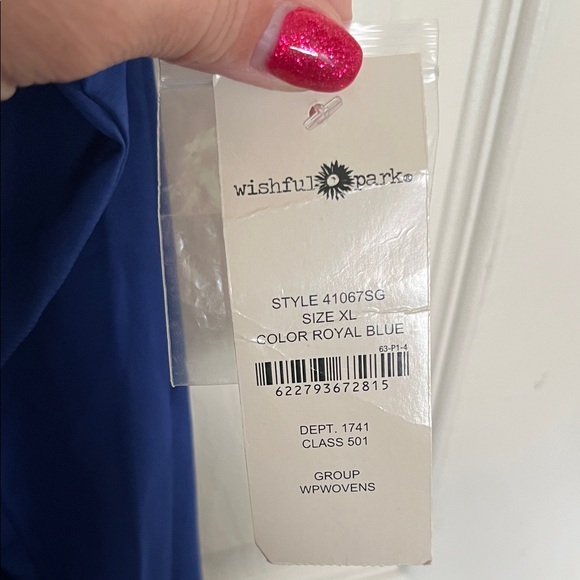 Wishful Park Royal Blue Sheer Sleeveless Cocktail Casual Top XL - Picture 3 of 8